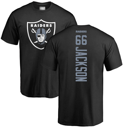 Men Oakland Raiders Black Gabe Jackson Backer NFL Football #66 T Shirt
